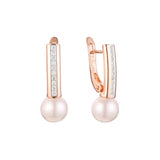 Rose Gold two tone pearl earrings