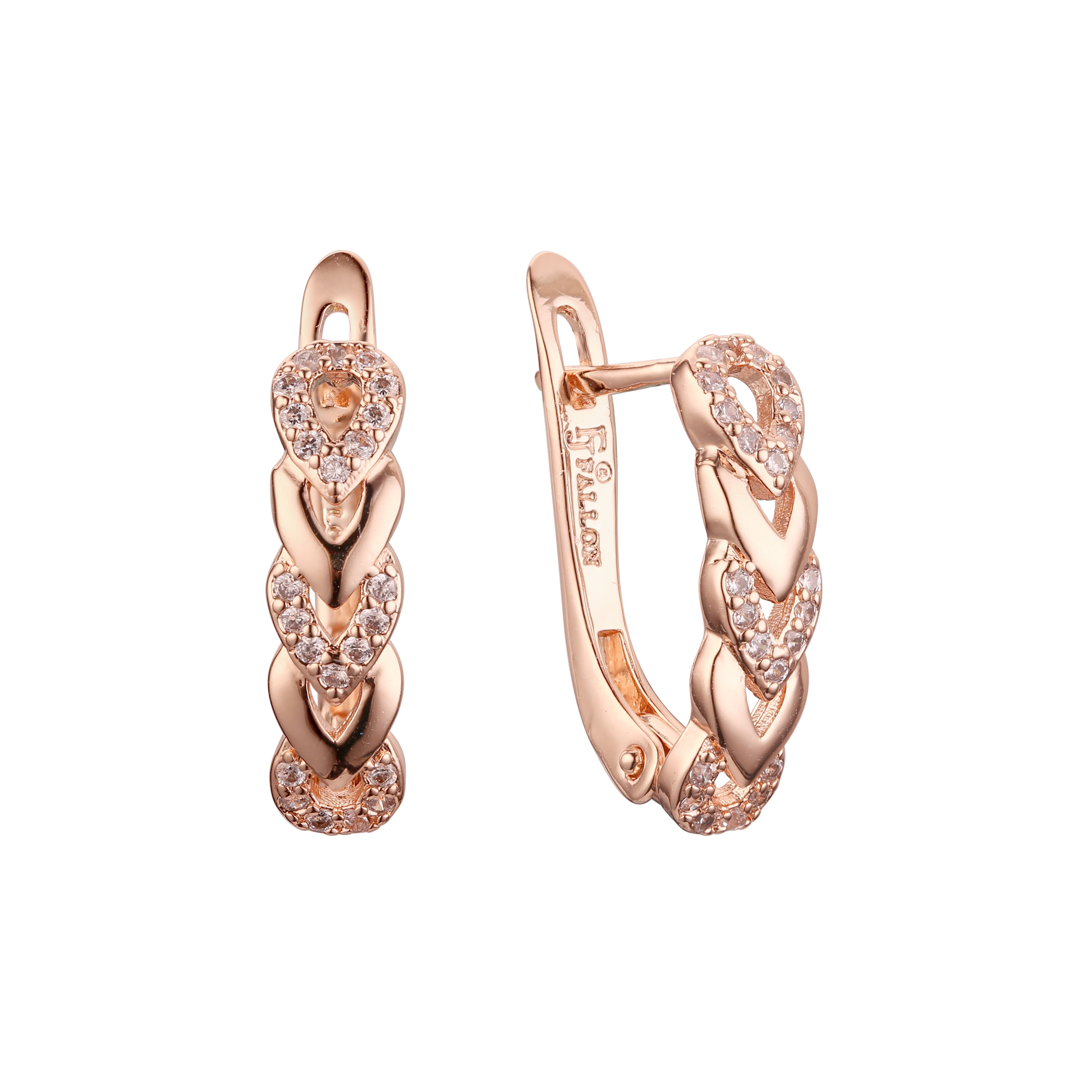 Earrings in Rose Gold, two tone plating colors