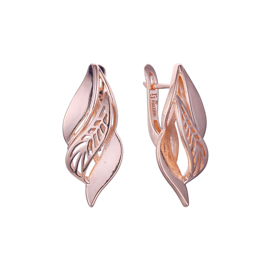 Aretes en Oro 14K, Oro Rosa, baño en dos tonos