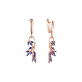 Life cluster red stones earrings in 14K Gold, Rose Gold plating colors