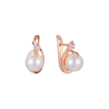 Pearl earrings in 14K Gold, Rose Gold, two tone plating colors