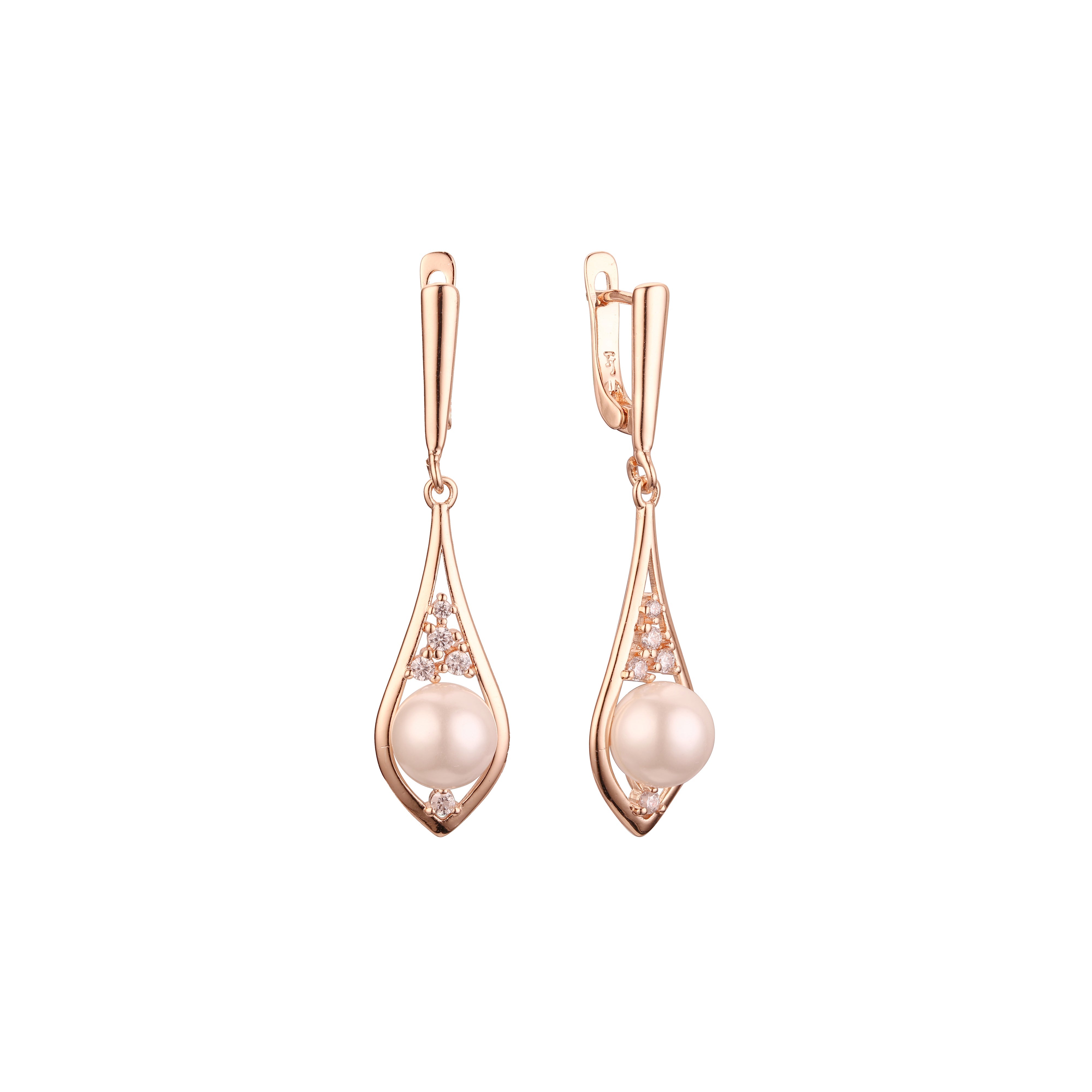 Pendientes de oro rosa