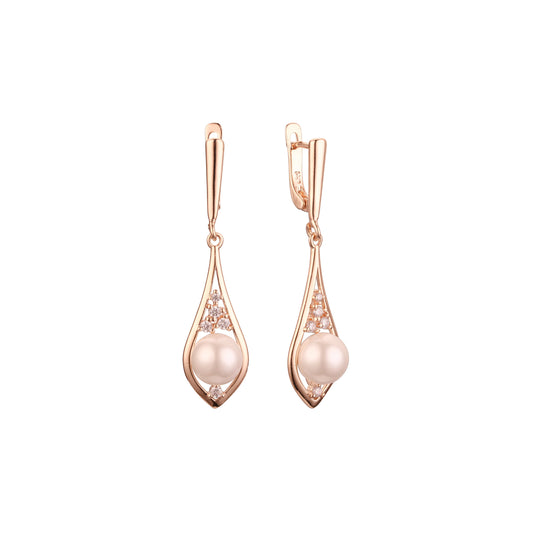 Pendientes de oro rosa