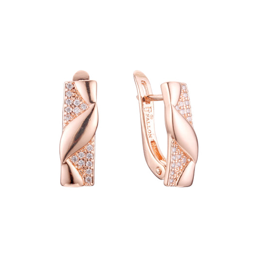 Earrings in 14K Gold, Rose Gold, two tone plating colors