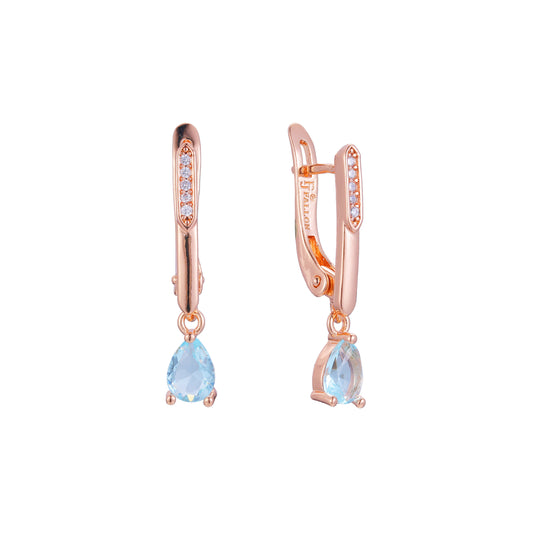 Aretes de racimo en Oro de 14K, Oro Rosa, baño de dos colores