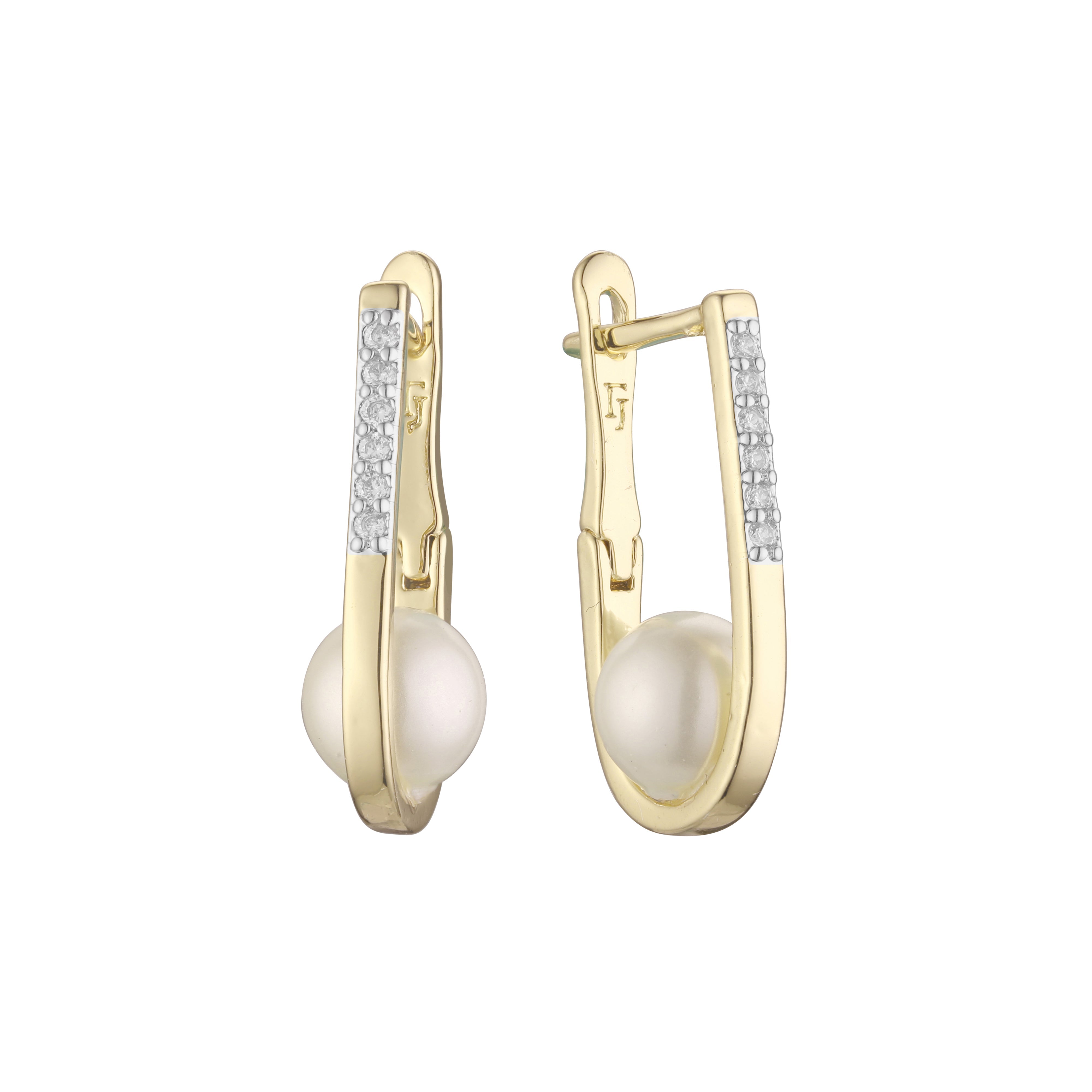 Aretes de racimo de perlas en Oro de 14K, Oro Rosa, baño de dos tonos