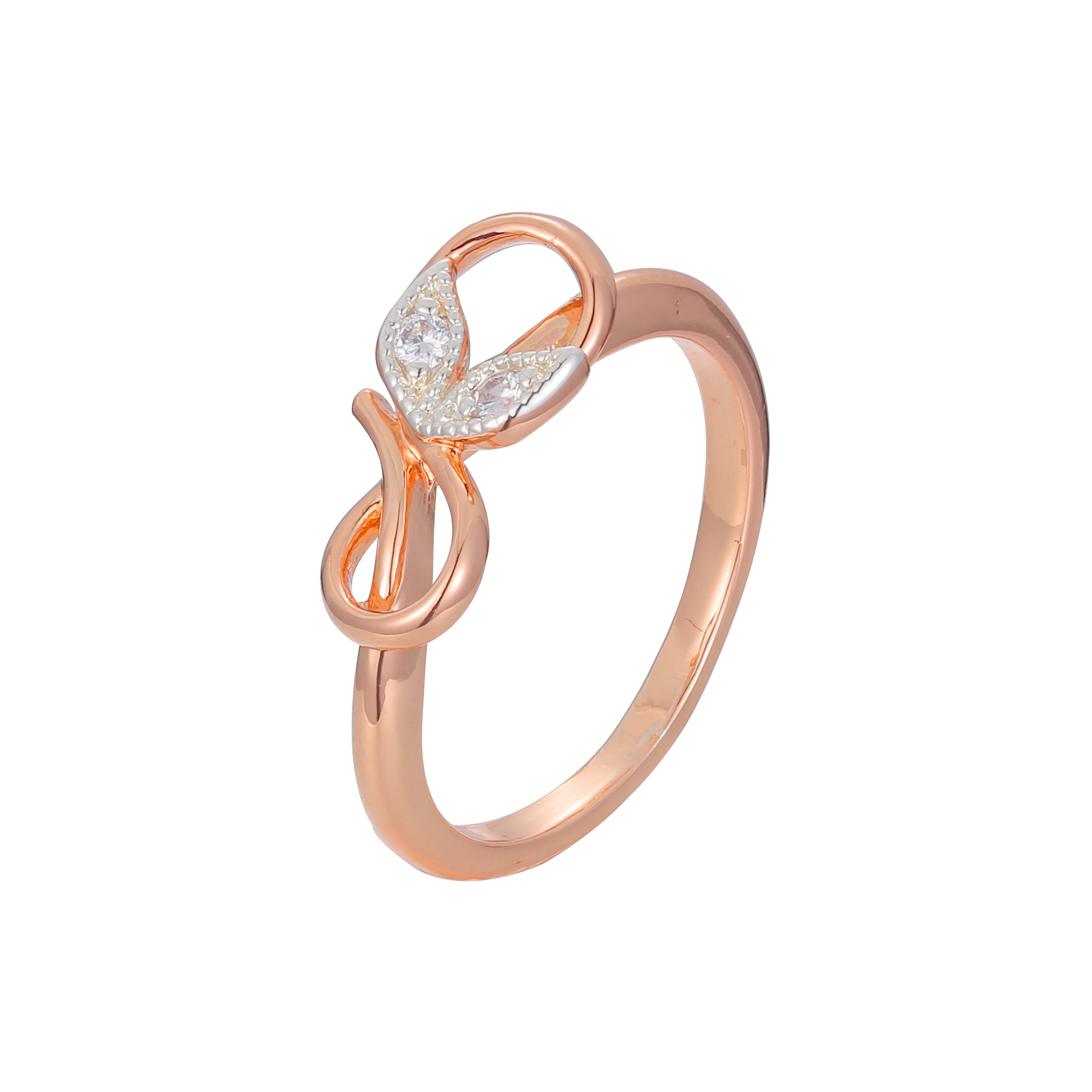 Drei wei?e Marquise-CZ-Ringe aus 14-kar?tigem Gold und Ros¨¦gold