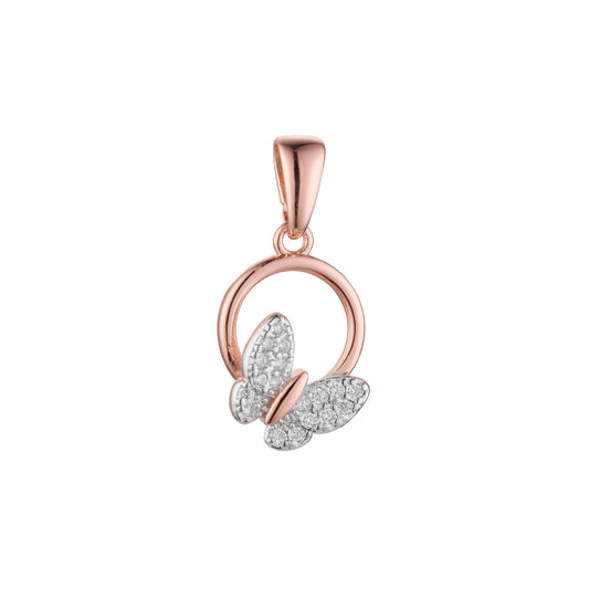 Pingente em ouro rosa de dois tons, cores banhadas a ouro 14K