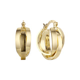 Trinity hoop earrings in 14K Gold, Rose Gold, two tone plating colors