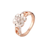 Rose Gold two tone fashion rings with flower