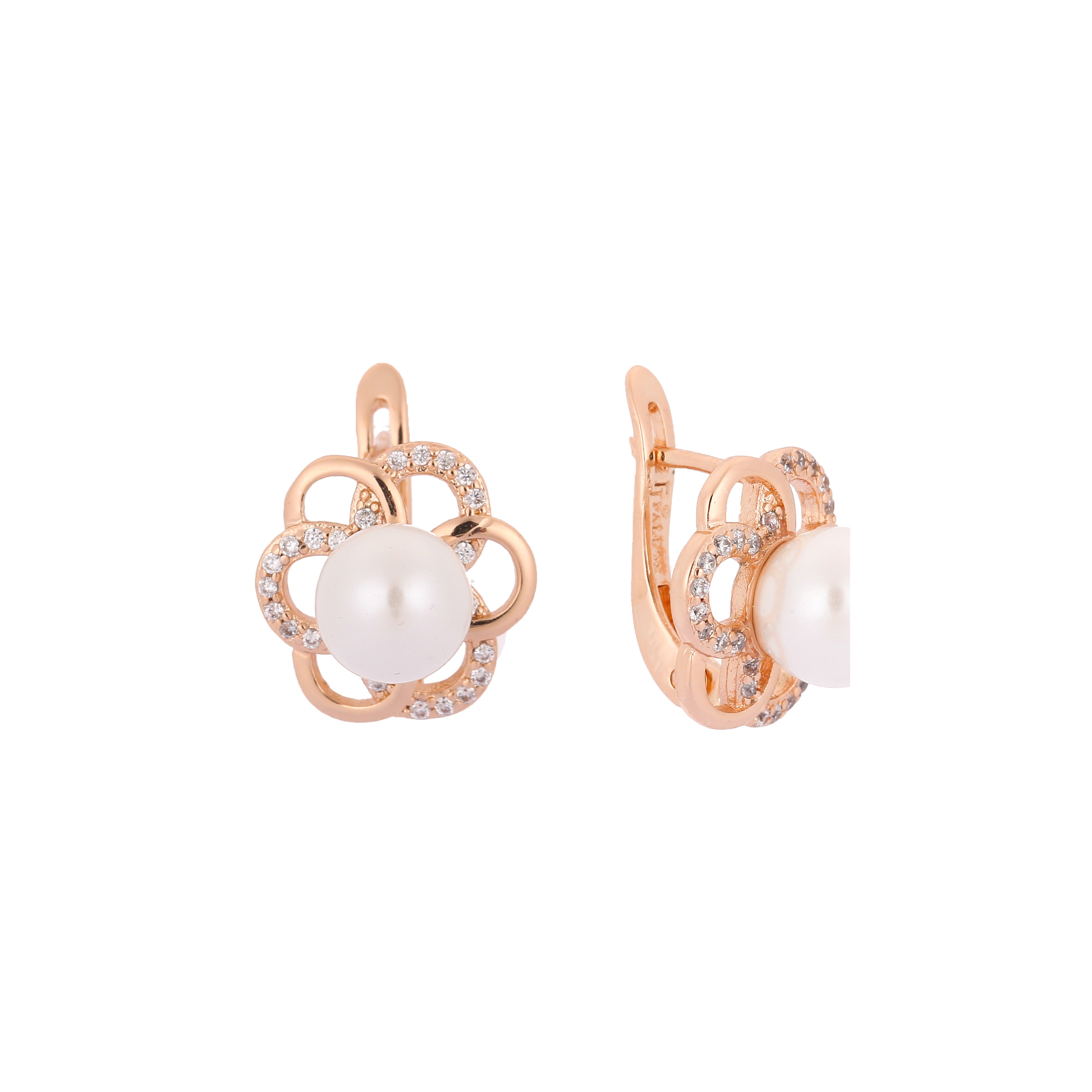 Rose Gold pearl earrings