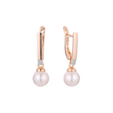 Aretes de perlas en Oro 14K, Oro Rosa, baño en dos colores