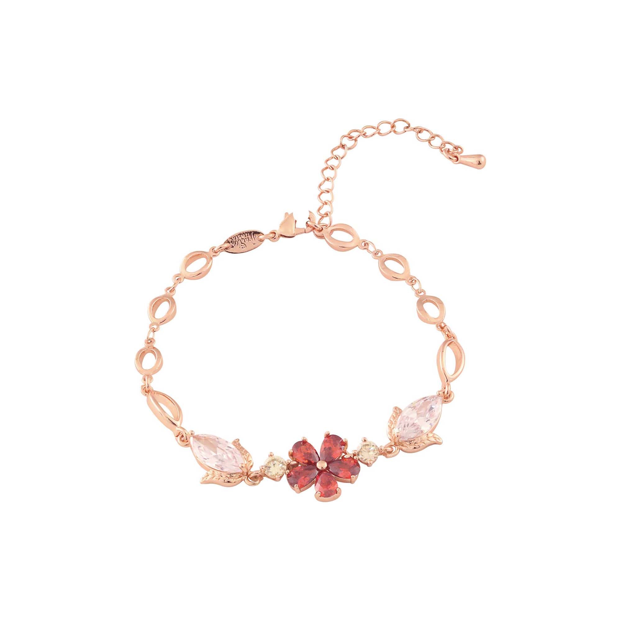 Cluster flower Bracelets plated in Rose Gold,14k Gold