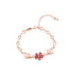 Cluster flower Bracelets plated in Rose Gold,14k Gold