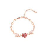 Cluster flower Bracelets plated in Rose Gold,14k Gold