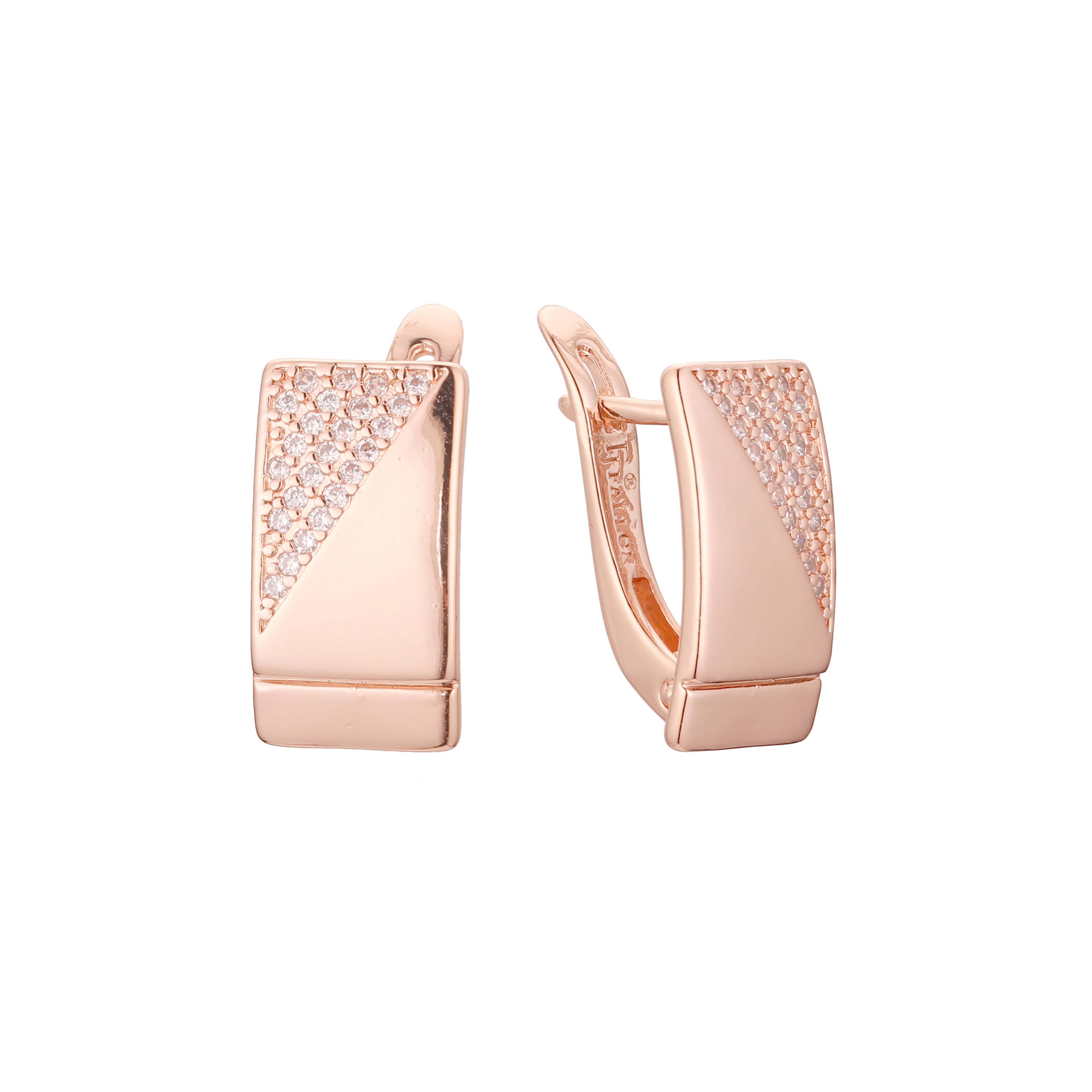 Earrings in 14K Gold, Rose Gold, two tone plating colors