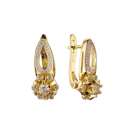 Luxurious earrings in 14K Gold, Rose Gold, two tone plating colors