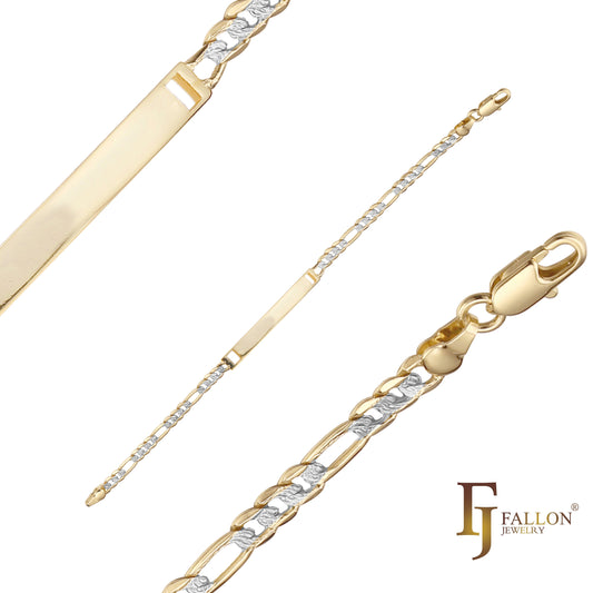 Men's ID bracelets plated in 14K Gold colors