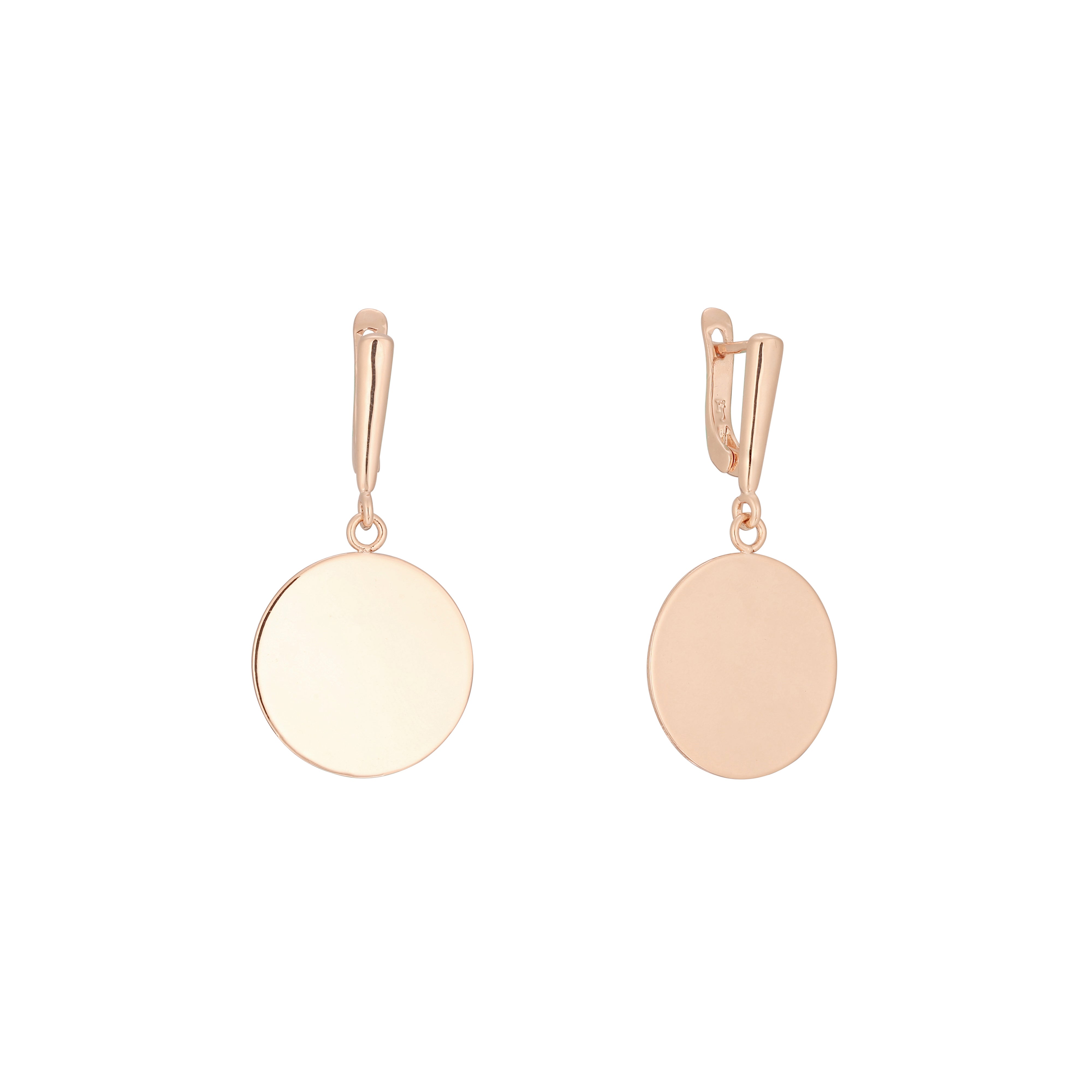 .Aretes en Oro de 14K, colores chapados en Oro Rosa