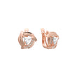 Solitaire triangular earrings in Rose Gold, two tone plating colors