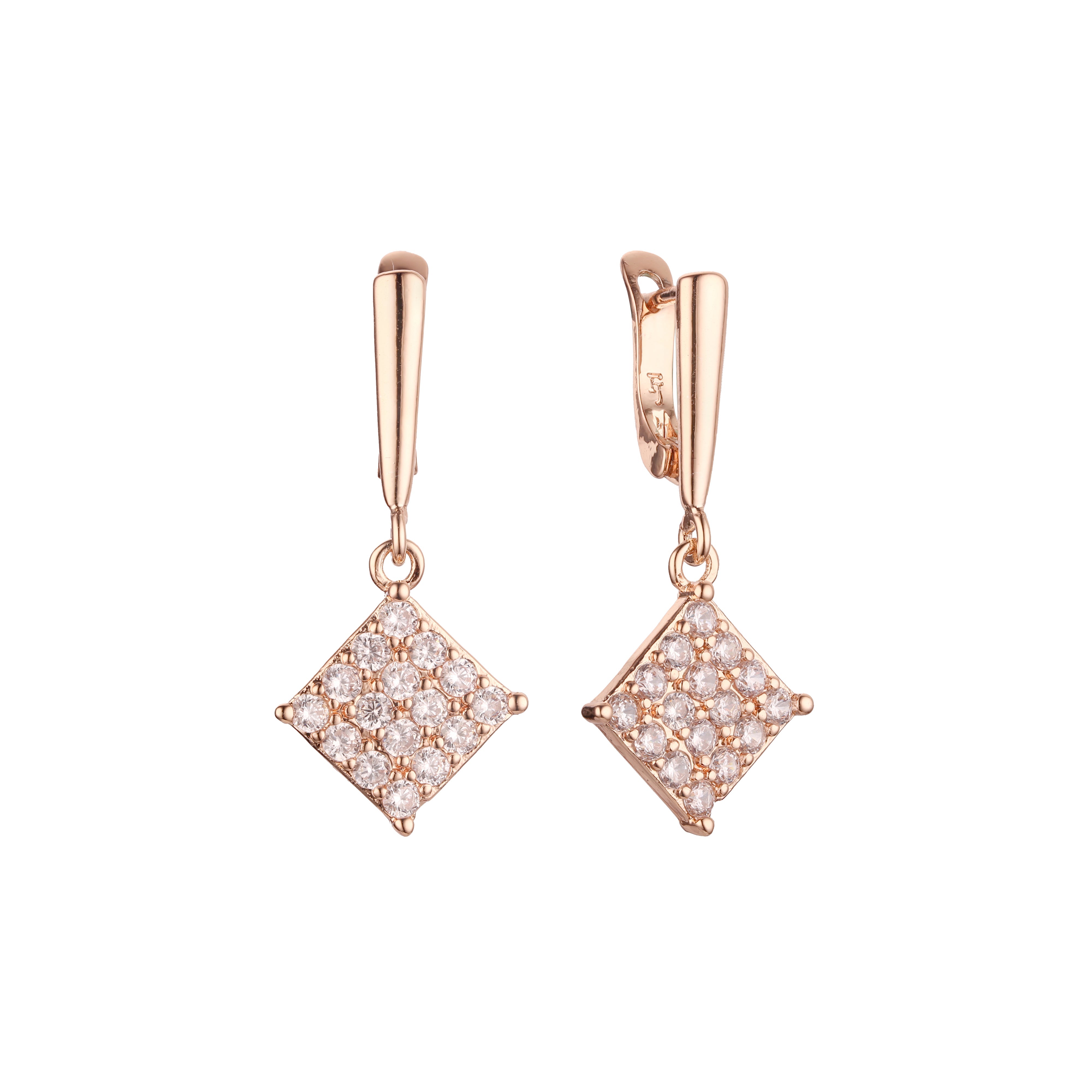 Earrings in Rose Gold, two tone plating colors