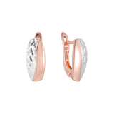 Aretes en Oro 14K, Oro Rosa, baño en dos tonos