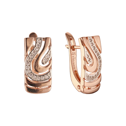 Rose Gold two tone earrings