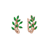 Rising cluster flower CZs Rose Gold earrings