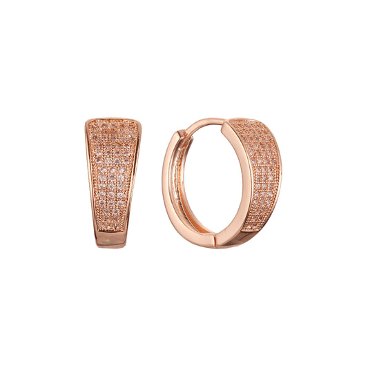 Brincos Huggie em ouro 14K, cores banhadas a ouro rosa