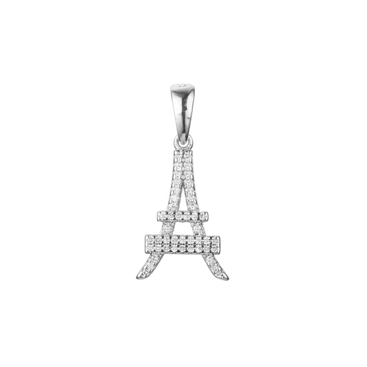 Colgante Torre Eiffel en colores baño de Oro 14K, Oro Rosa, Oro Blanco