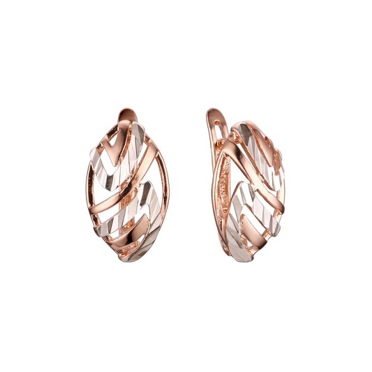 Earrings in Rose Gold, two tone plating colors