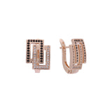 Cluster earrings in Rose Gold, two tone plating colors