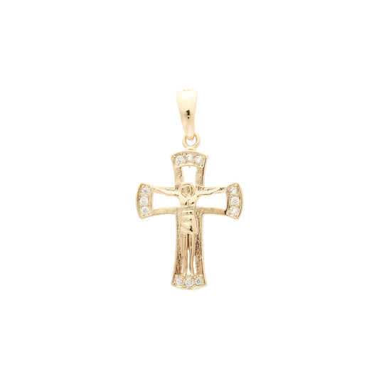 Colgante Cruz de Malta Católica en Oro Rosa y baño de Oro 14K colores