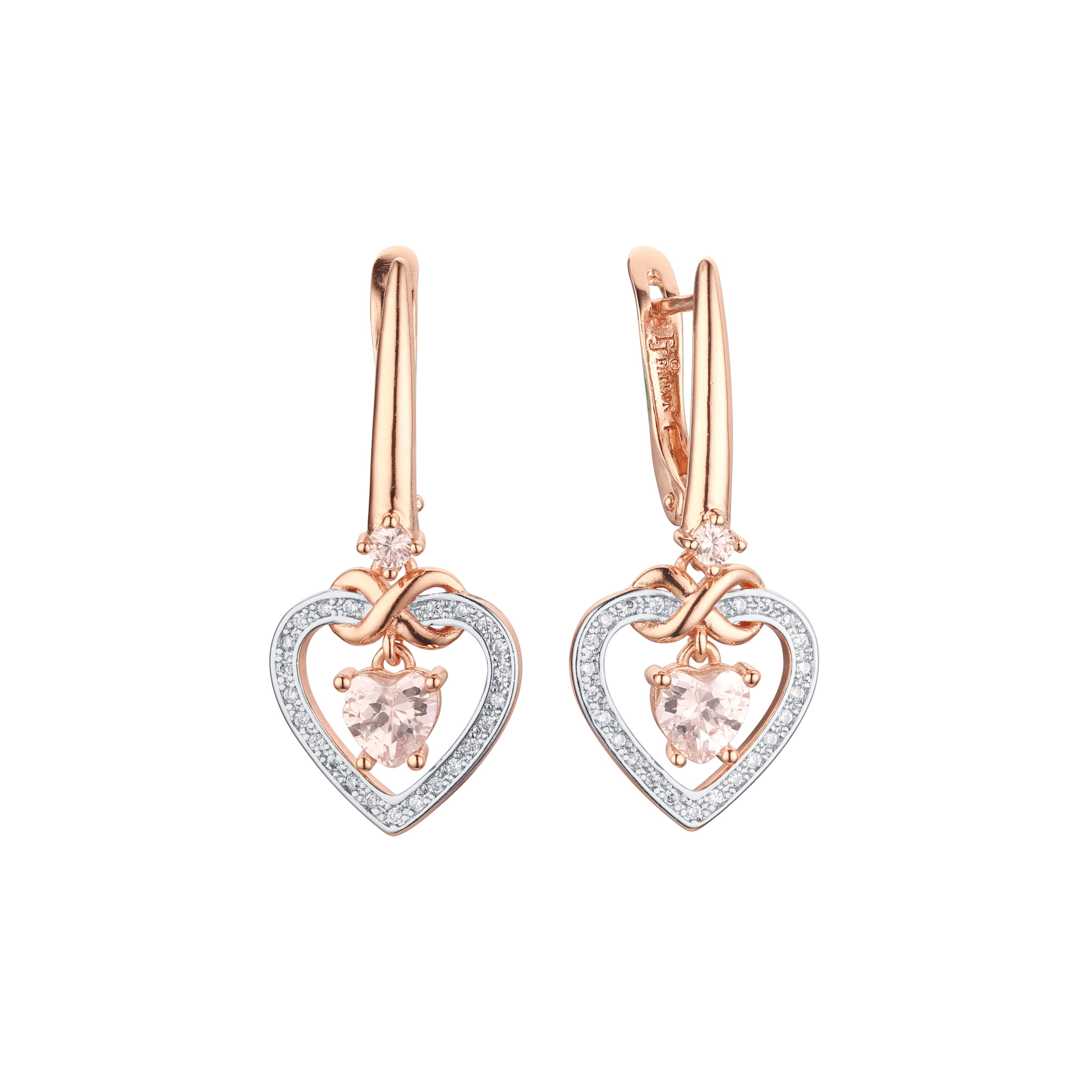 Earrings in Rose Gold, two tone plating colors