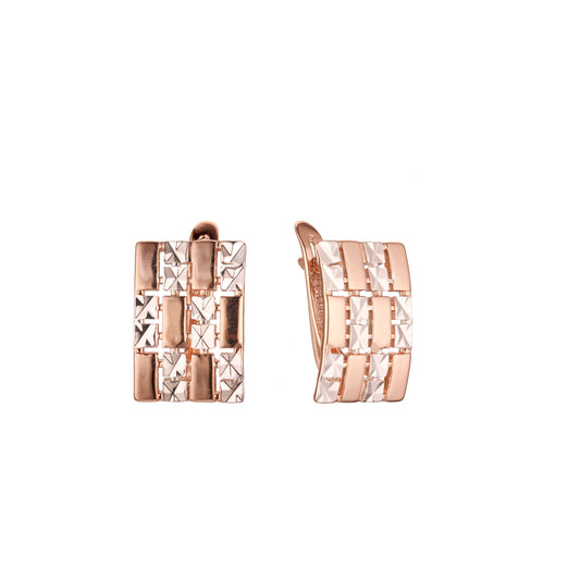 Rose Gold two tone earrings