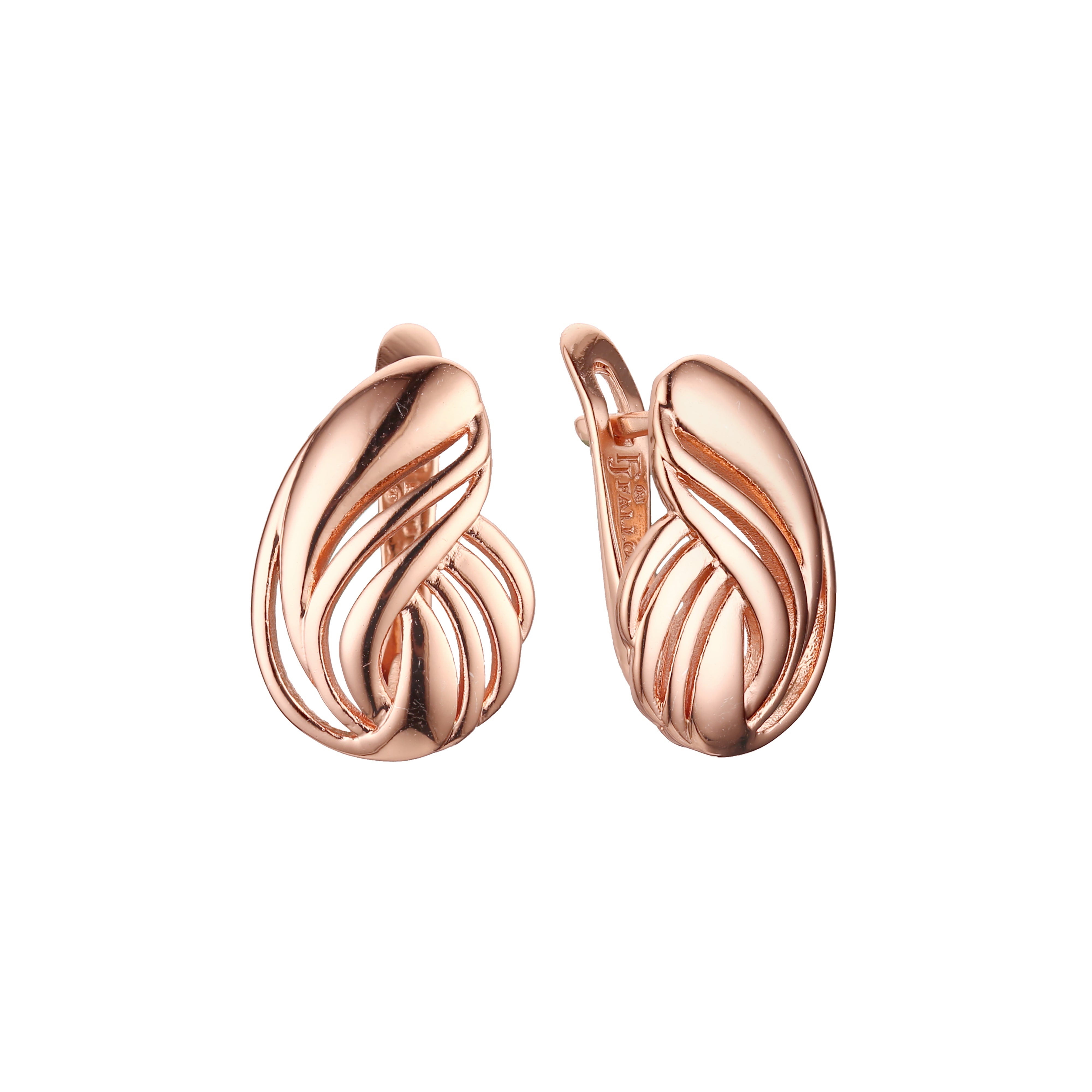 Earrings in Rose Gold, two tone plating colors