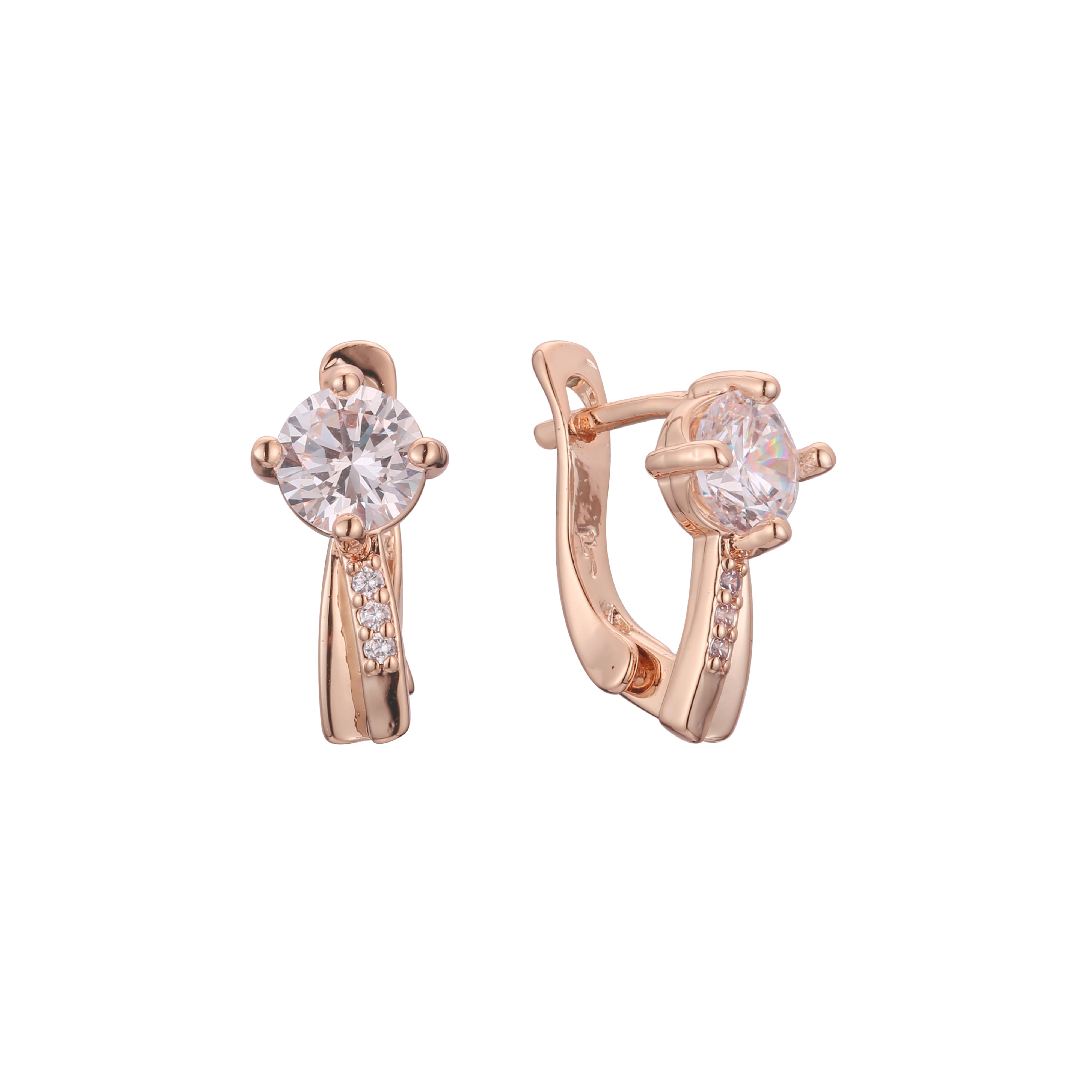 Cluster earrings in 14K Gold, Rose Gold, two tone plating colors