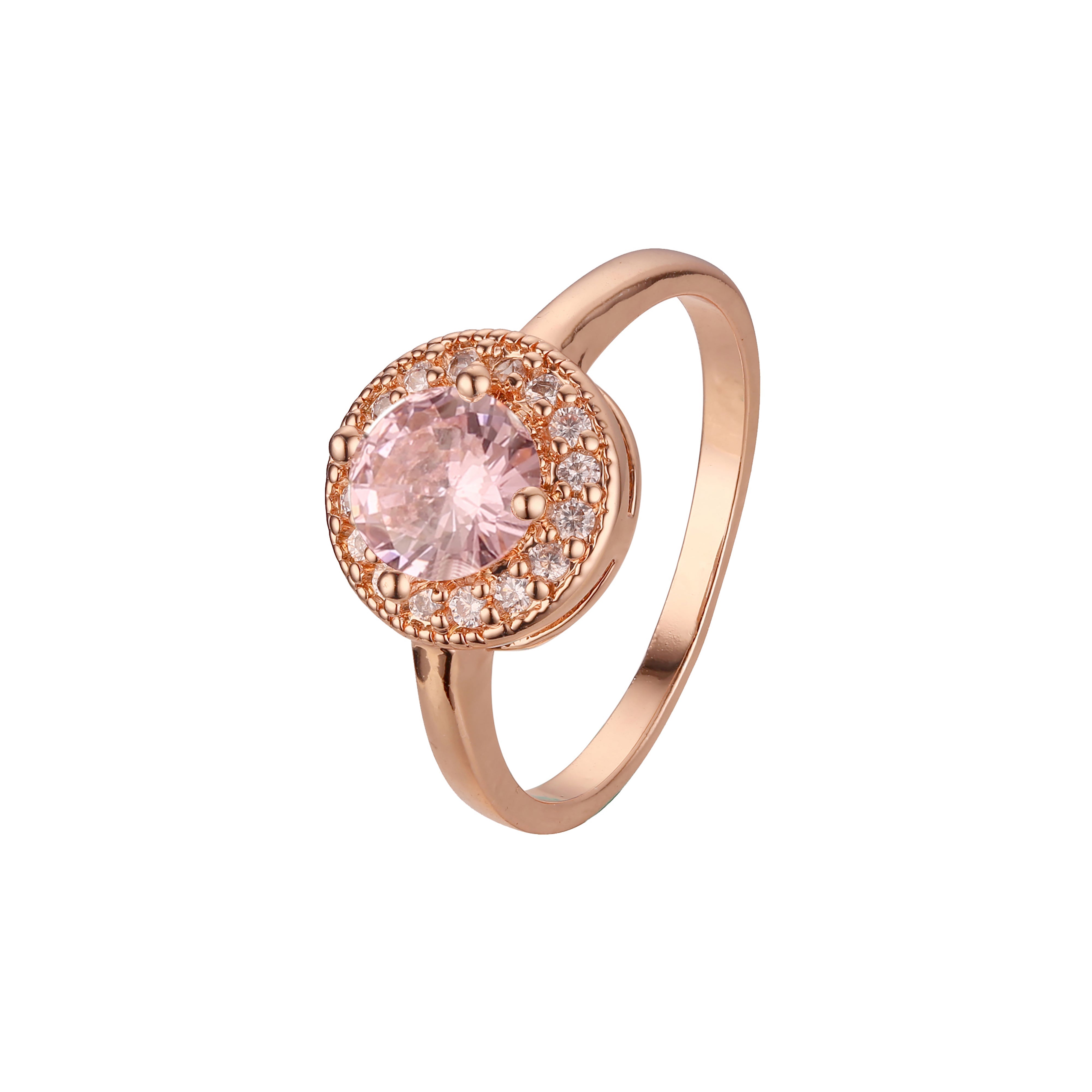 Chic colorful cubic zirconia 14K Gold halo rings