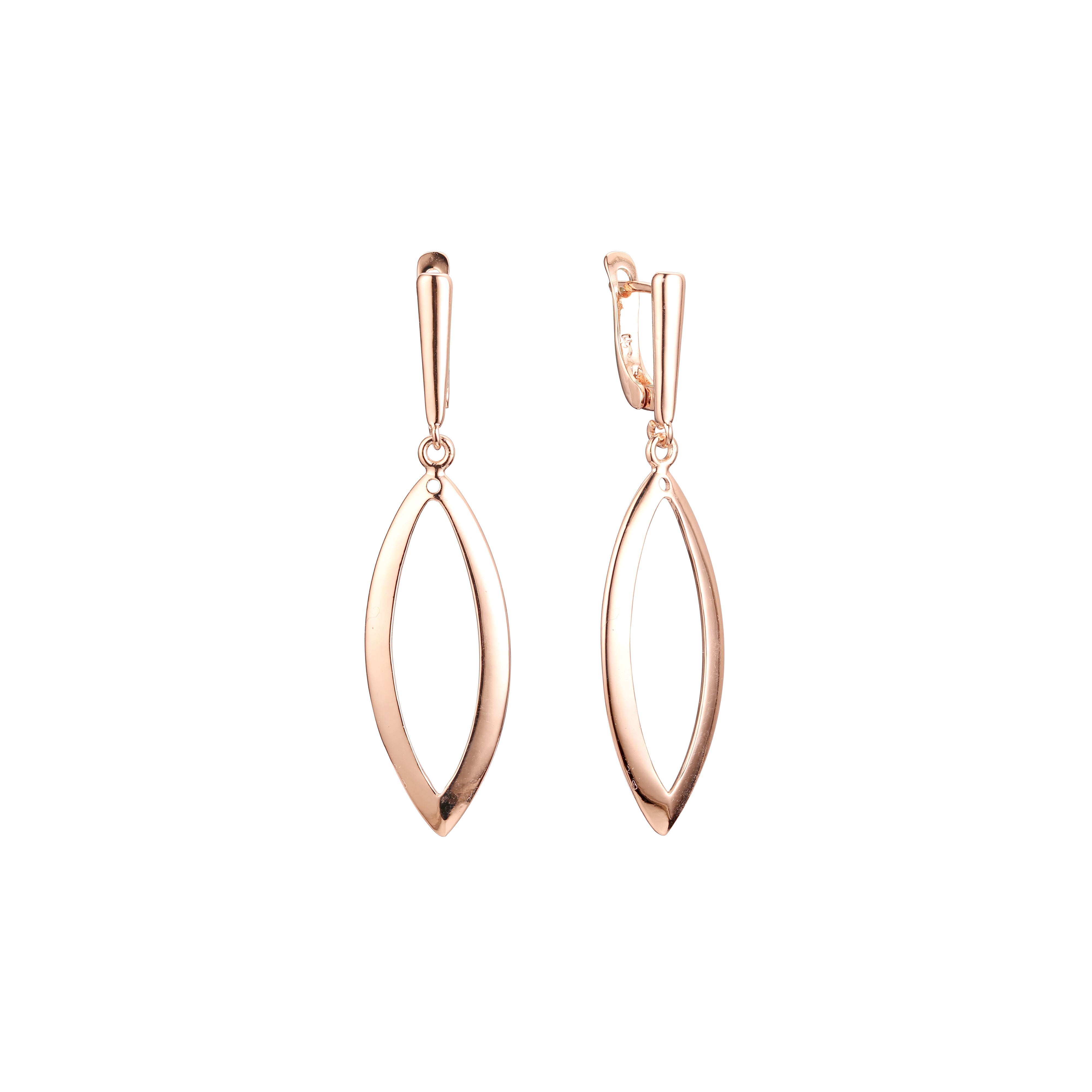 Earrings in Rose Gold, two tone plating colors