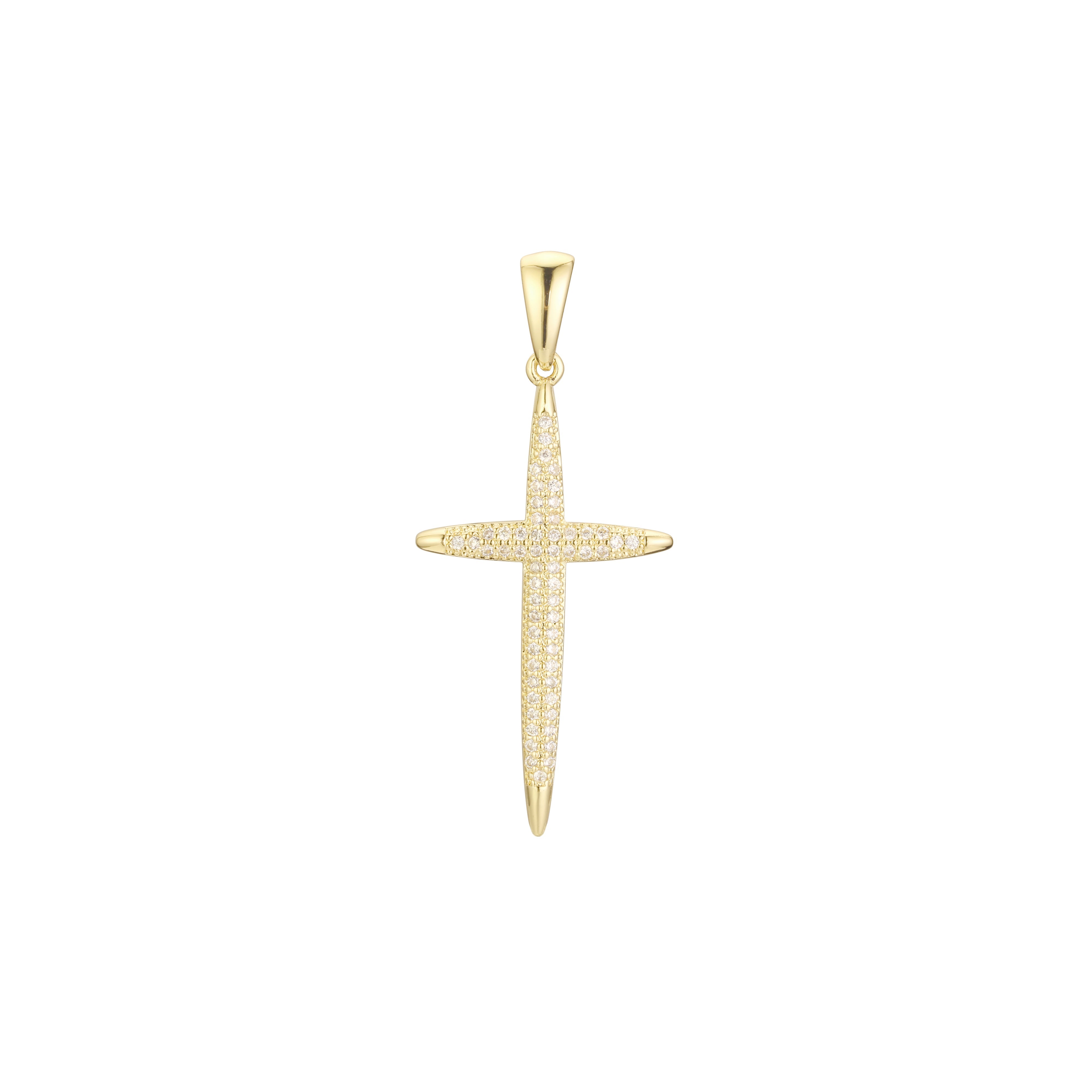 Latin cross pendant in Rose Gold, 14K Gold plating colors