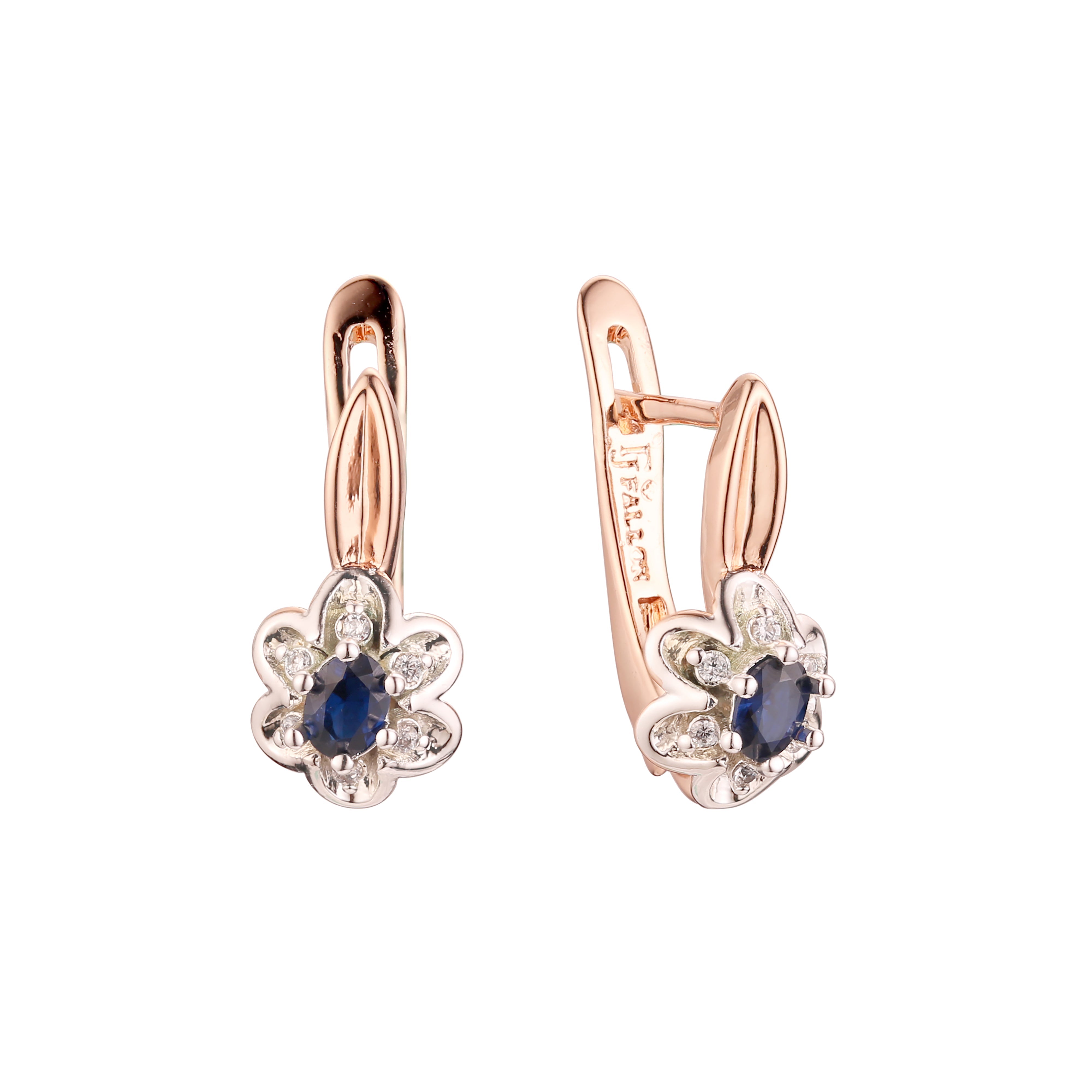 Earrings in 14K Gold, Rose Gold two tone plating colors