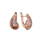 Solitaire earrings in 14K Gold, Rose Gold plating colors