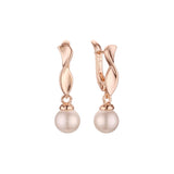 Pendientes de Perlas en Oro Blanco, baño de Oro Rosa colores