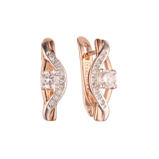 Rose Gold two tone earrings