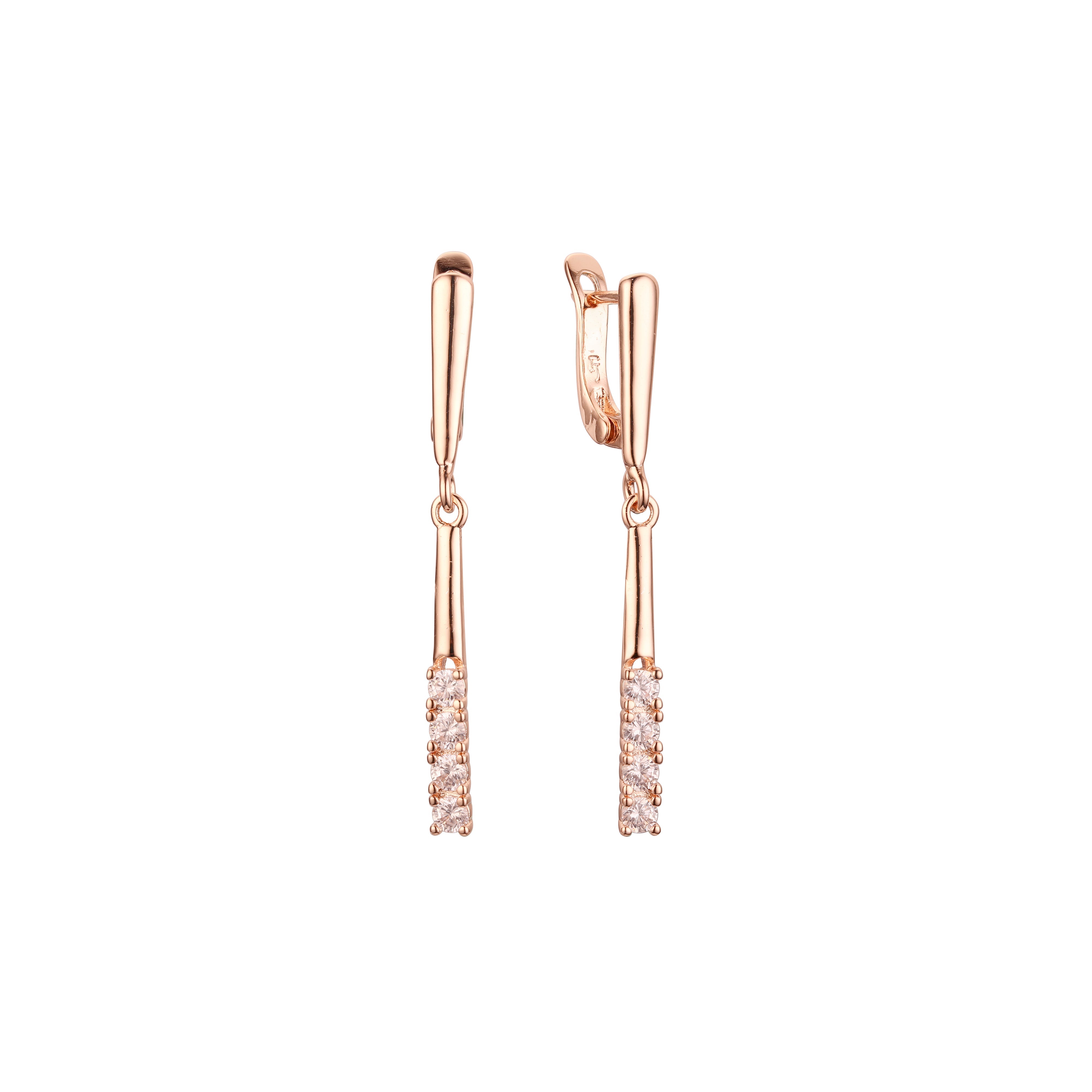 Pendientes de oro rosa