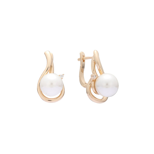 Rose Gold pearl earrings