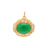 Cabochon colorful Onyx 18K Gold pendant