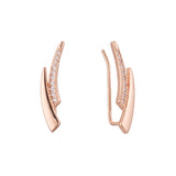 Pendientes de oruga de diseño fino en Oro 14K, colores con baño de oro rosa