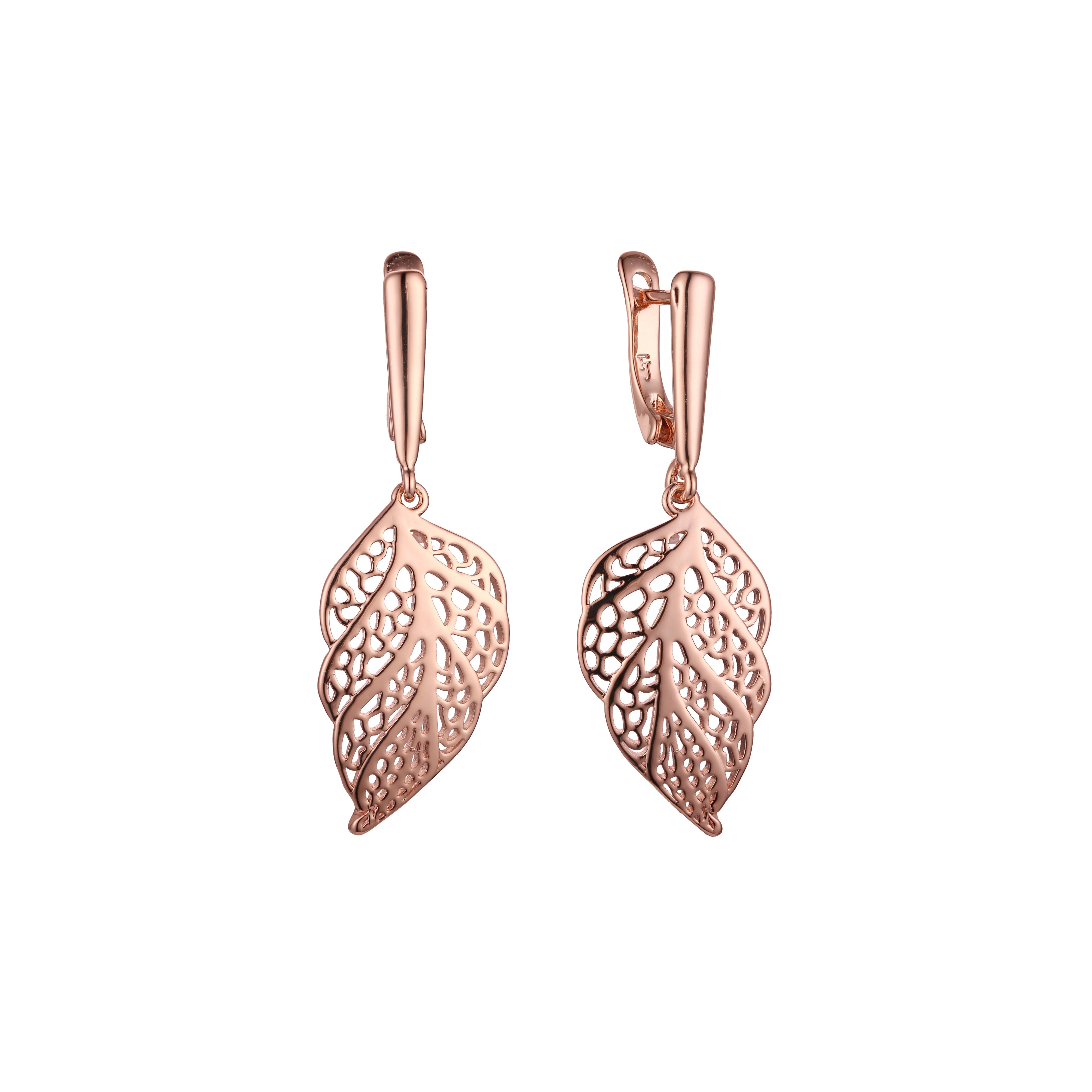 Grand fallen leaves earrings in 14K Gold, Rose Gold plating colors