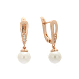 Pearl drop Rose Gold earrings